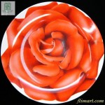 タイトゥTAITU薔薇柄赤21cmプレート