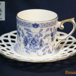 ナルミミラノボーンチャイナカップルメッシュコーヒーカップ＆ソーサー