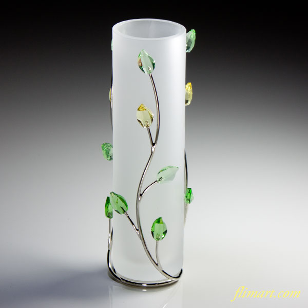 スワロフスキークリスタルの葉花瓶 | ブランド洋食器：リサイクル通販