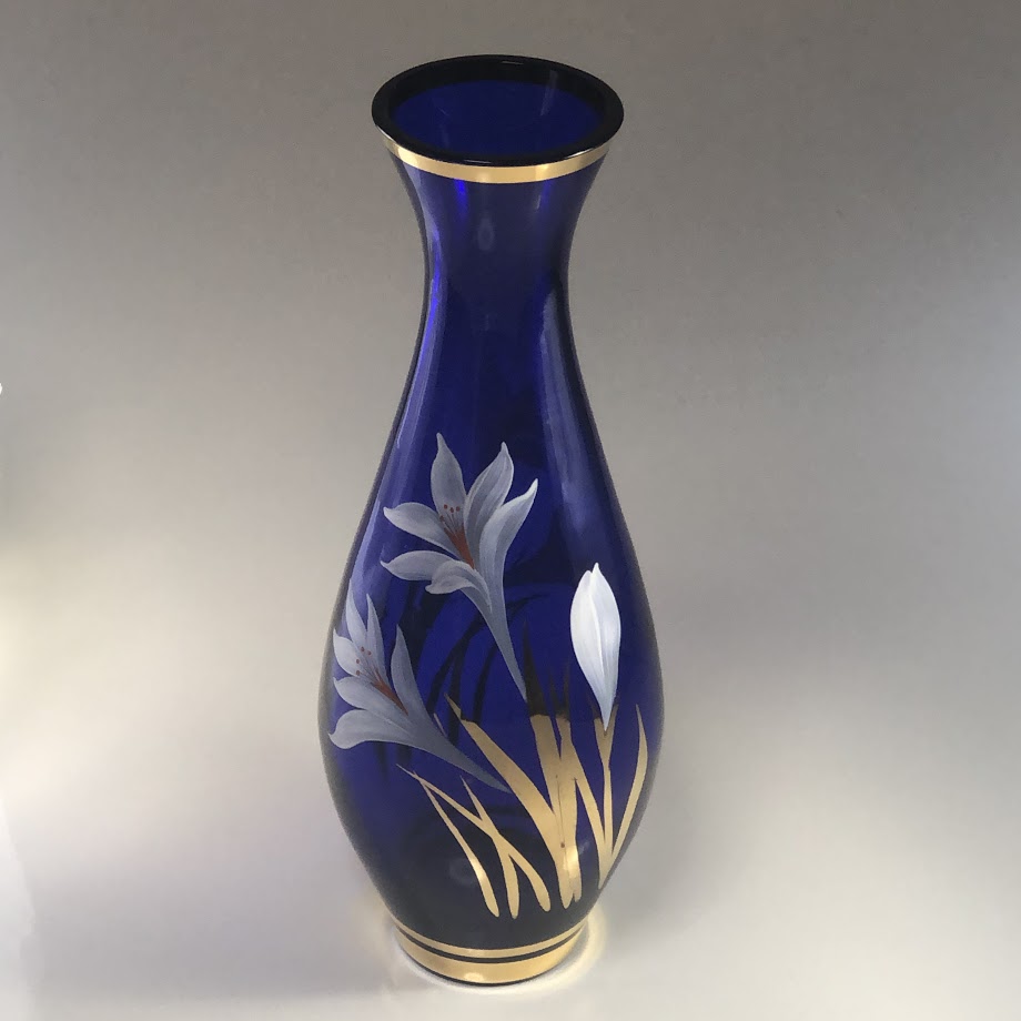 ボヘミアグラス花瓶T1975