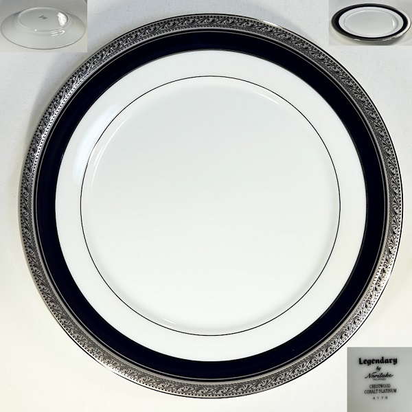 ノリタケレジェンダリークレストウッドコバルトプラチナ26.5 cmプレート