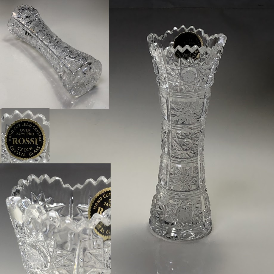 ROSSIチェコクリスタルグラス小花瓶T2004