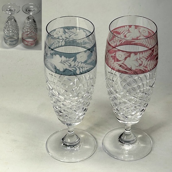 ボヘミアクリスタルシャンパングラスペアT2427