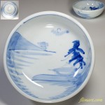 染付山水六寸丼鉢W1821