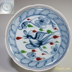 染付色絵鳳凰紋七寸皿