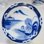 染付山水六寸皿W3077