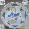 染付桐菊文様讃岐内国々益品博覧会明治二十五年創設印七寸鉢