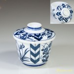 四君子蓋付蒸し茶碗