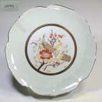 青白磁金彩花鳥雉柄六寸皿