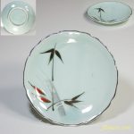 青白磁竹紋小皿W3446