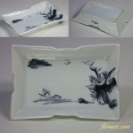 山水角皿W5068