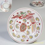 金彩色絵鳳凰柄小皿