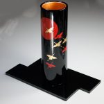 輪島塗旭日鶴花器
