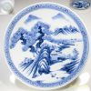 染付山水九寸半大皿W4029