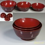 木製漆器溜塗入子三つ椀