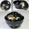 黒塗木製漆器蒔絵吸物椀