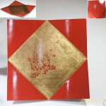 光琳堂越前漆器朱塗金彩角菓子盆