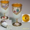 幸山窯平安絵巻図金彩ワインカップW4419