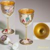 幸山窯平安絵巻図金彩ワインカップ