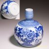 花鳥染付徳利花瓶W4566