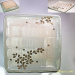 たち吉金彩草花盛皿角皿