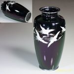 七宝黒鶴花瓶