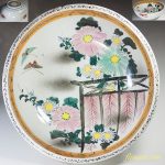 色絵花蝶一尺大鉢W4994