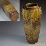 秘色窯耳付花瓶W5196
