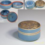 前畑陶器幸兵衛窯月光唐草文盒子