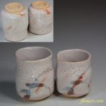 秀山志野夫婦湯呑