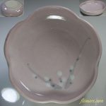 志野梅図梅型菓子鉢