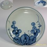 敏山窯染付葡萄小皿W6016