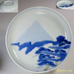 染付富士山六寸皿