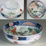 色絵松桐鳥山水六寸鉢W6068