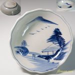 染付山水膾皿W6223