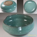 清山窯氷結貫入青磁菓子鉢