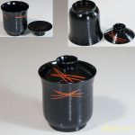 黒刷毛目松葉ユリ型小吸物椀五客セット