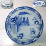 染付山水六寸皿W6660