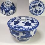 鍋島唐子蓋付湯呑W7389