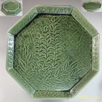緑釉八角八寸皿W7053