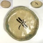 蜻蛉図織部豆皿W7475