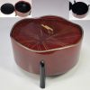 三つ足木製蓋付菓子器