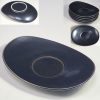 陶器製楕円茶托五枚セットW7564