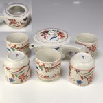 たち吉赤絵急須湯呑セットW7567