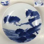 染付松波六寸皿