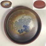佐渡ヶ島無名異焼國三朱泥小皿W7791