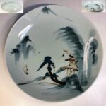 山水九寸半大皿W10092