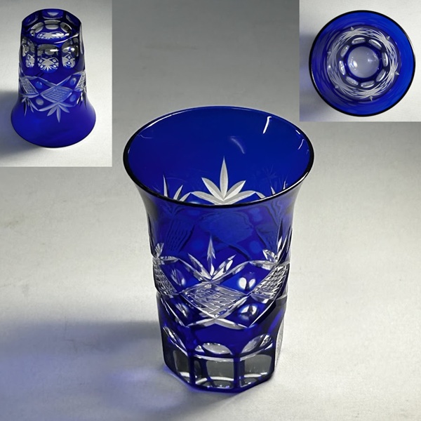 青被切子グラスW10750