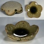 緑釉梅花型豆皿W10761