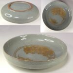 青磁椿図五寸半皿